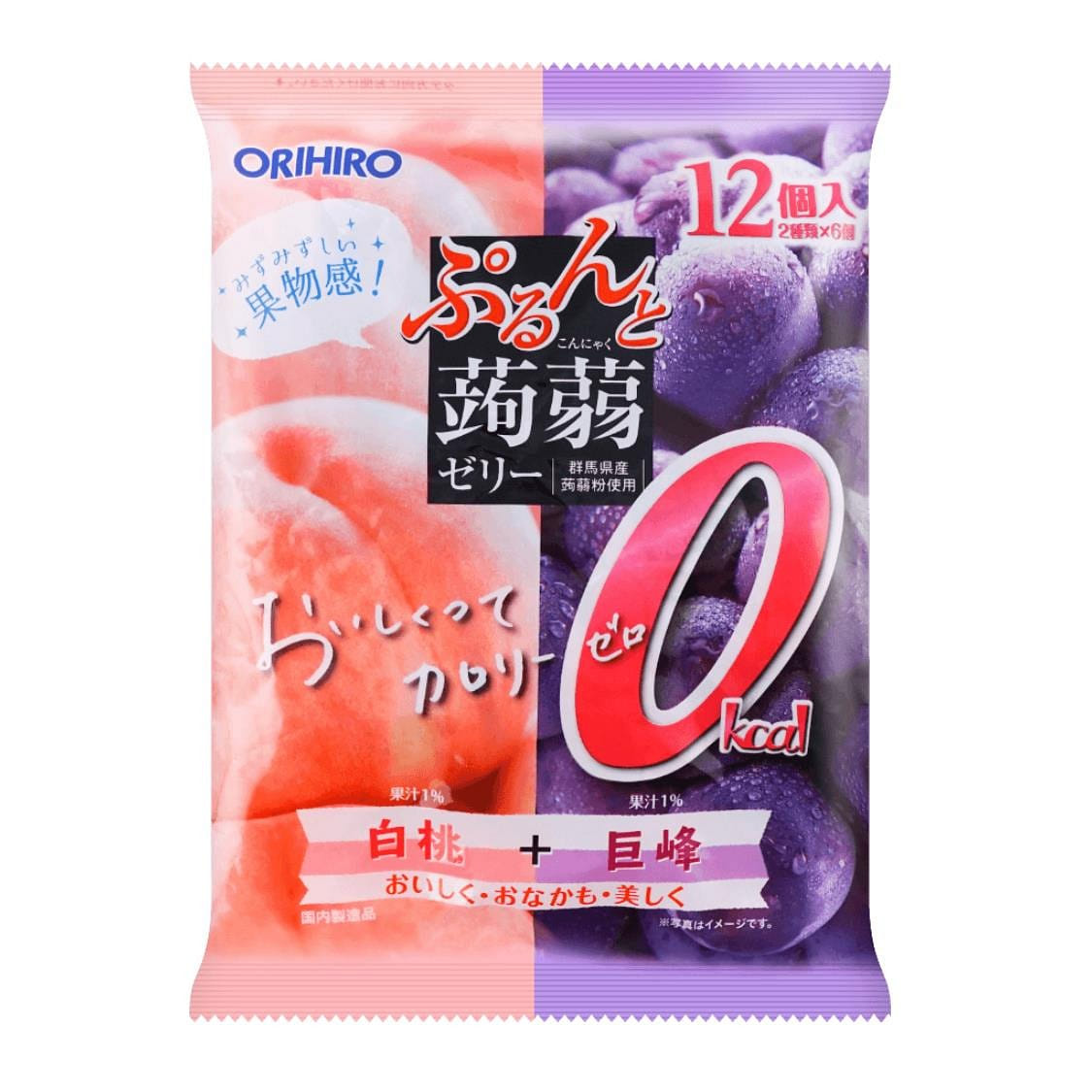 [Clearance]ORIHIRO Jelly Peach+Grape Flavor 12pcs 1 pack