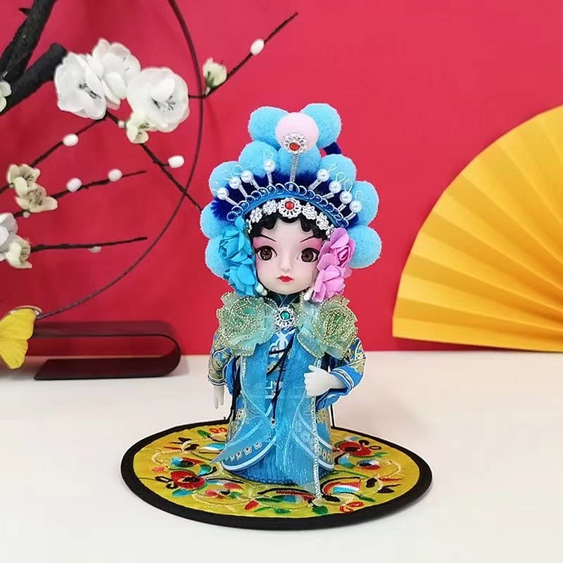 Handmade Peking Opera Figurine - Silk Cloth Doll for Home Decor and Gifts-12 150 그램