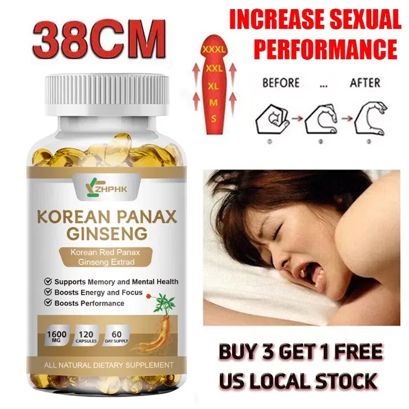 Korean Red Panax Ginseng 1600mg, 120 Capsules 1 pack