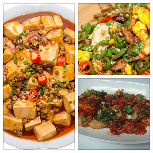 家常套餐2(豆瓣酱烧鱼片,农家一碗香,麻婆豆腐) 1 份