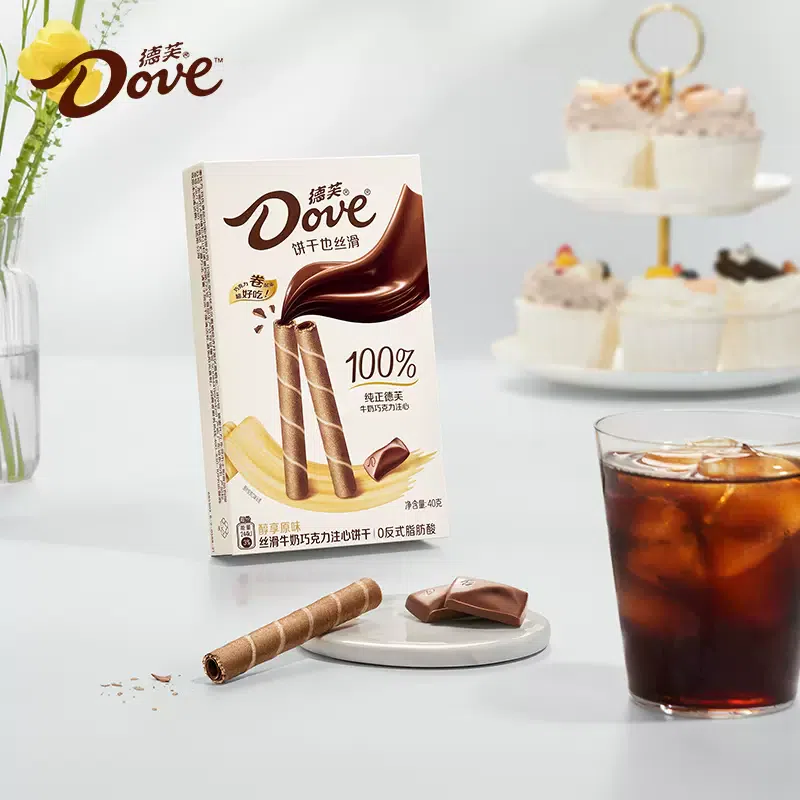 Dove Milk Chocolate Crispy Roll Biscuit 40g * 1 Rich Aroma Original Flavor 40 g