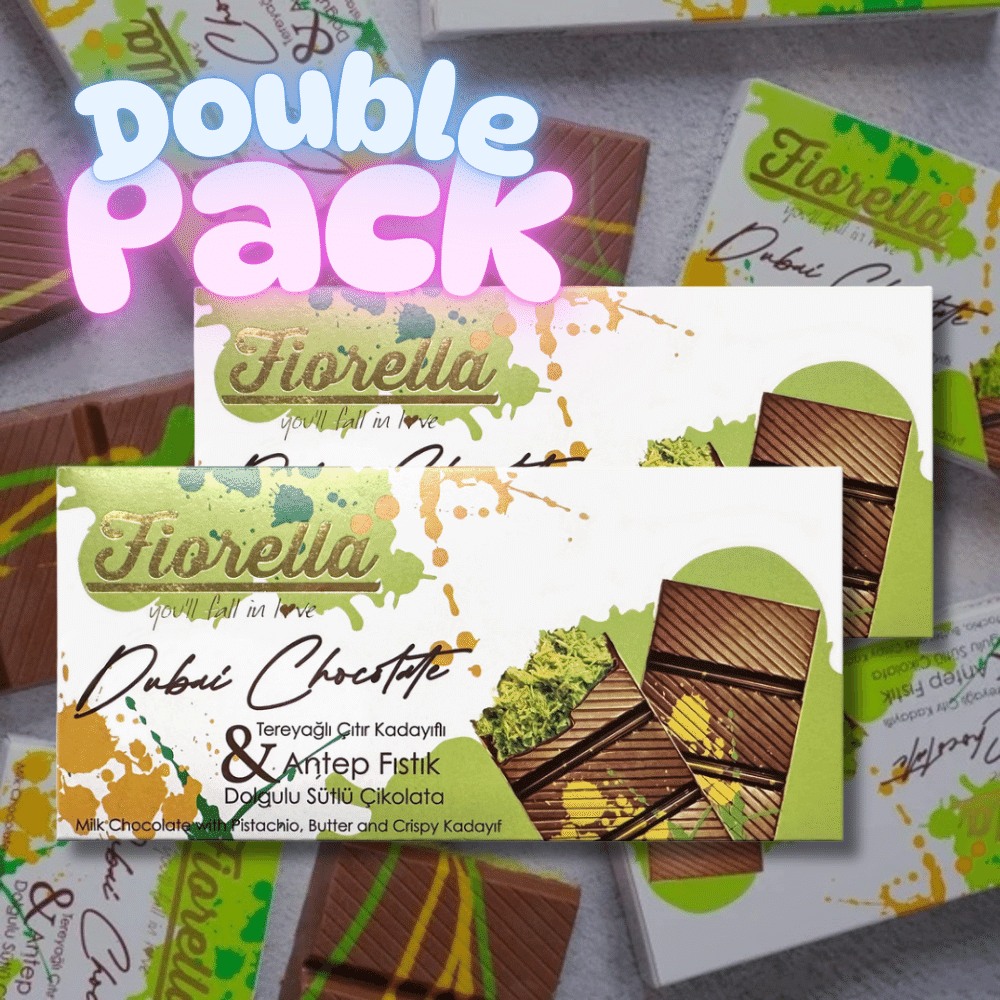 Fiorella Dubai Chocolate Bar 200g (7.05 oz) 2-PACK 200 กรัม
