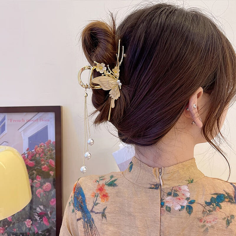 SENDME Butterfly hair clip for women and adult shark clip 1 カウント