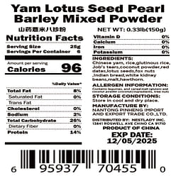 NESTLADY Yam BAZHEN Powder Tonifying Spleen 150 g