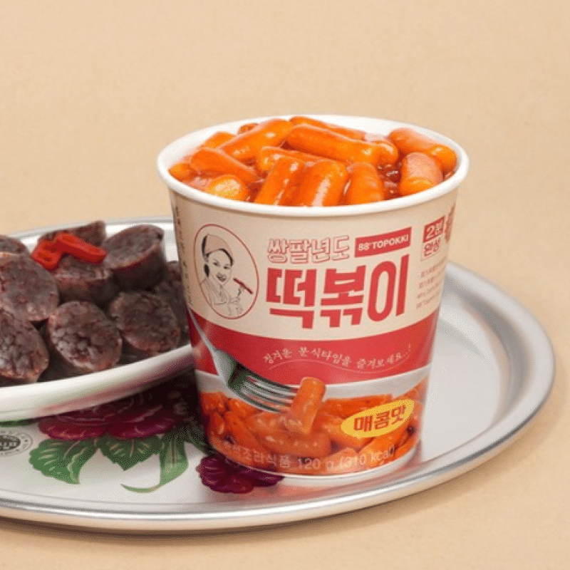 [한국 직배송] 추억의 쌍팔년도 컵 떡볶이 매콤한 맛 120g, 1팩 120 그램