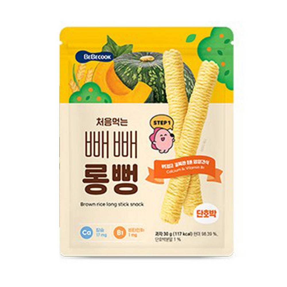 베베쿡 처음먹는 빼빼롱뻥 유아과자 단호박 30 그램