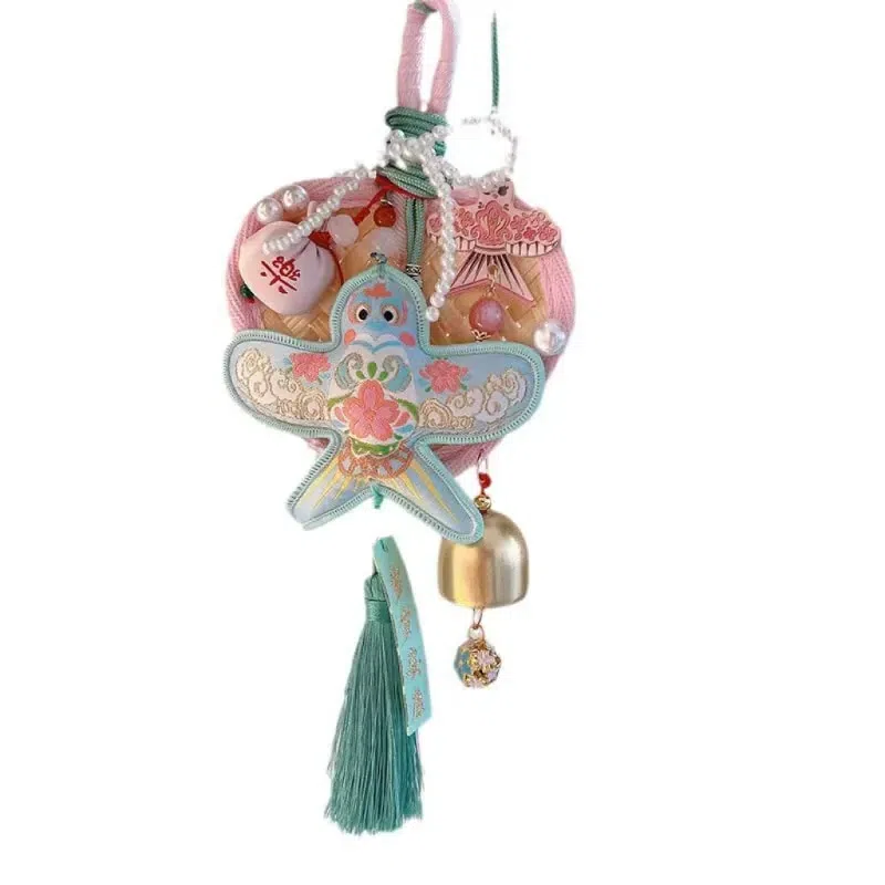 New Chinese Kite Sashet Pendant Car Hanging -Peach Kite Wood Gift Box 1 Pc 1 each