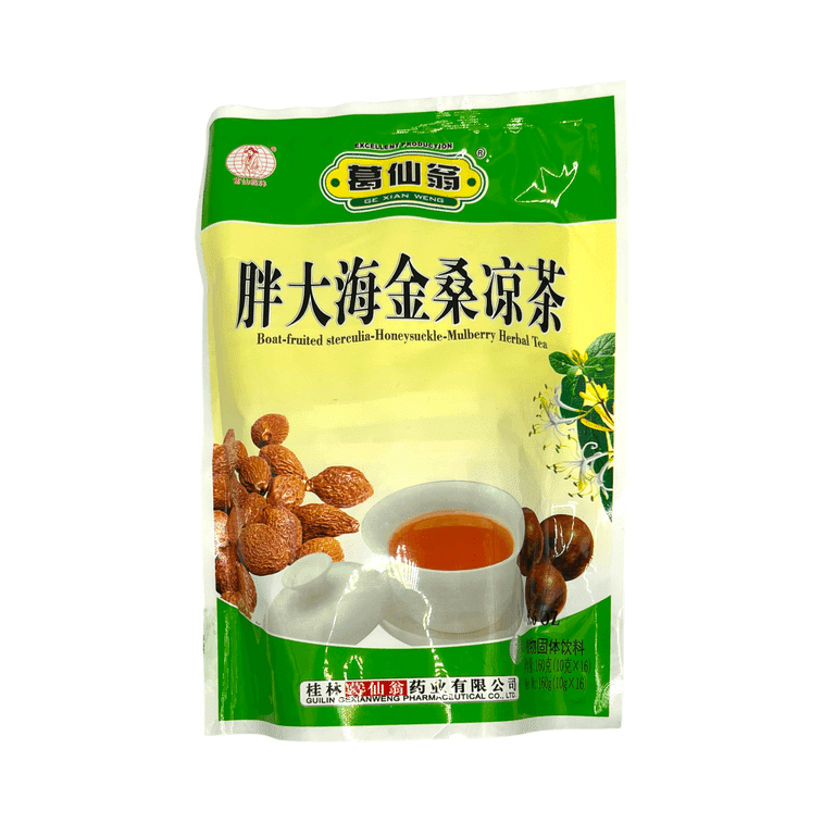 GeXianWeng Fat Dahai Jinsang Herbal Tea - Clear Heat Nourish Lungs Moisturize and Refresh 10g x 16 160 g