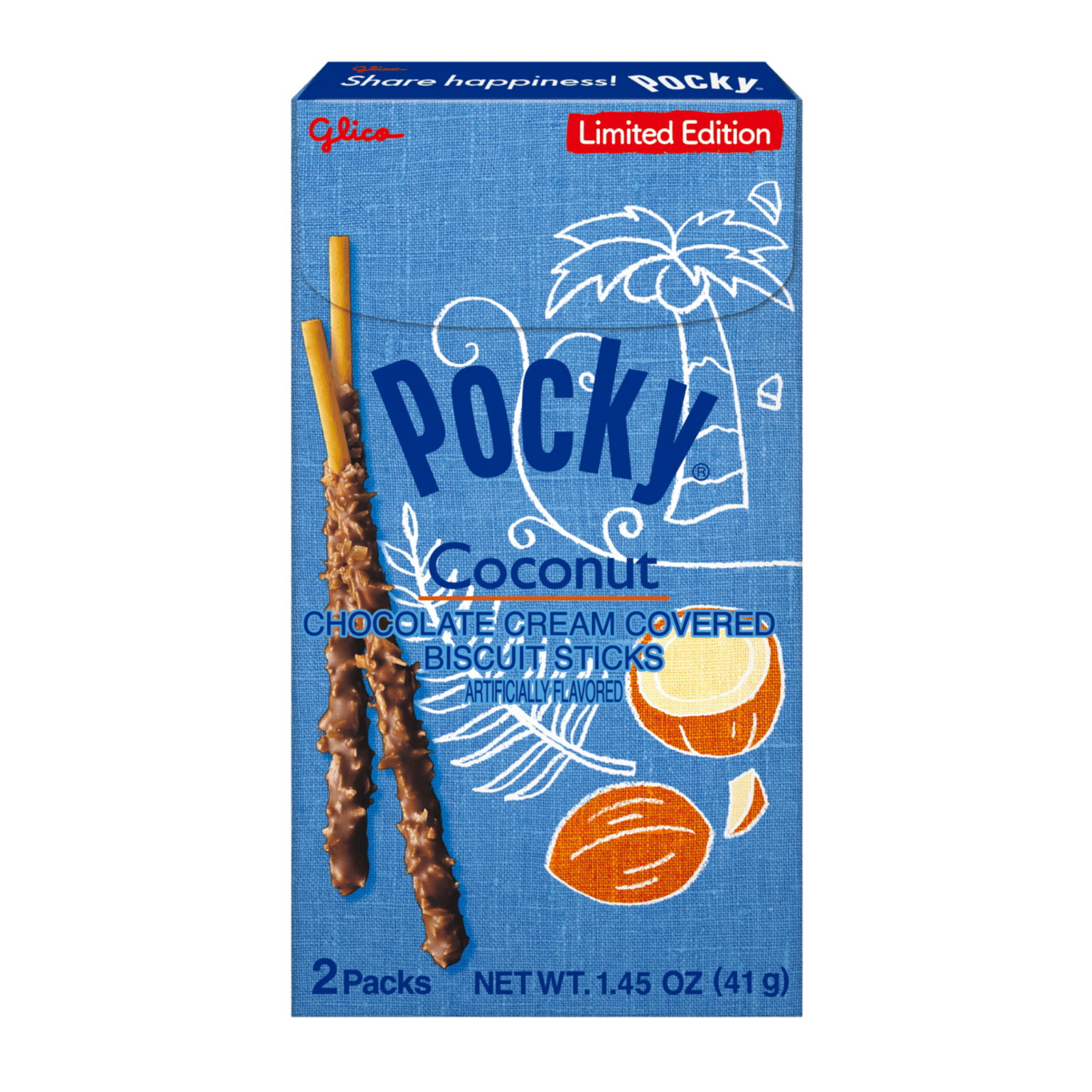 Glico Pocky Chocolate & Coconut 1.45 온스