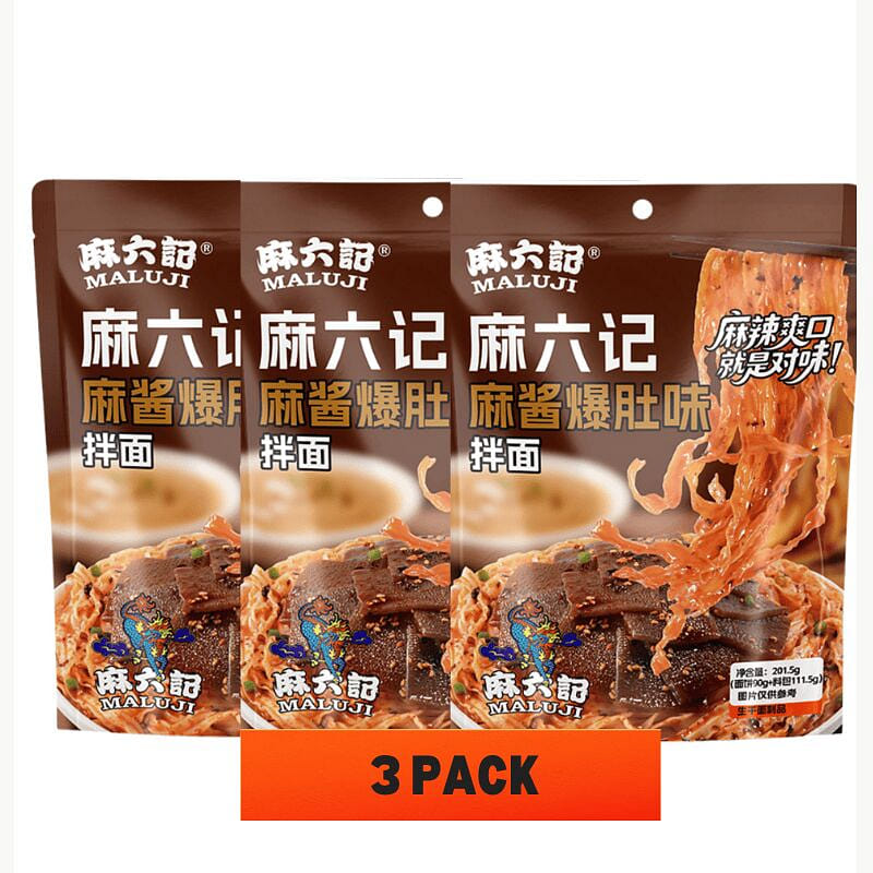 MaLiuJiSesamePasteTripeFlavorMixed Noodles205.5g*3 205.5 g