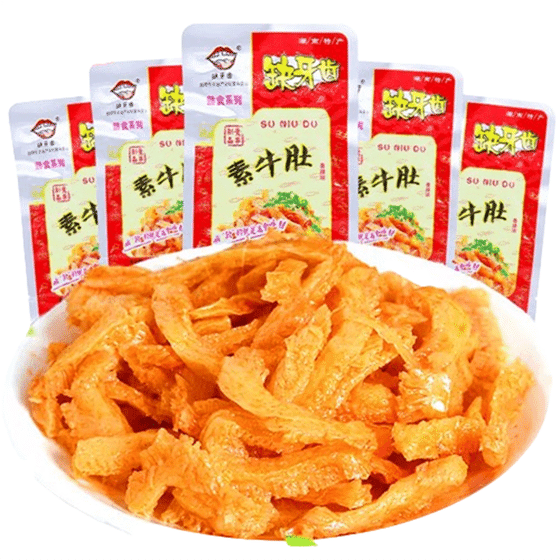 weee_tofuplantbased_Missing teeth spicy spicy tripe konjac silk 18g*5 bags Hunan specialty 90 g