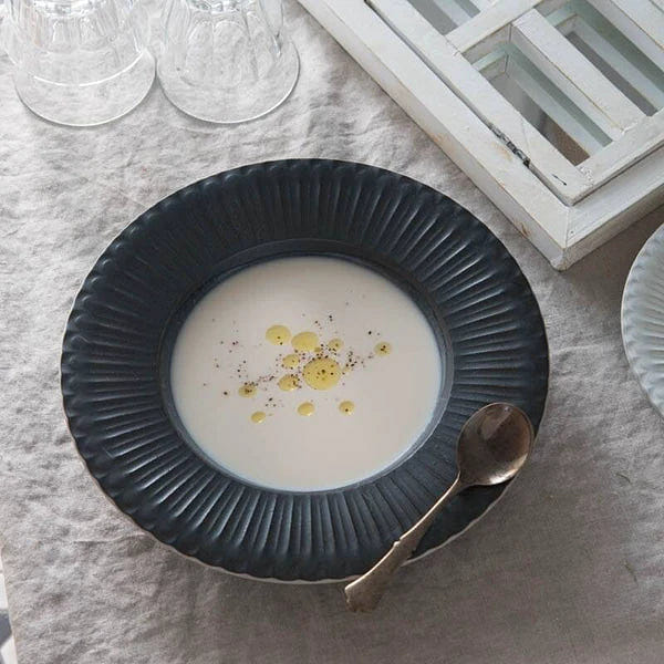 Shush Grace Mino Ware Soup Plate Crystal Black 1 개