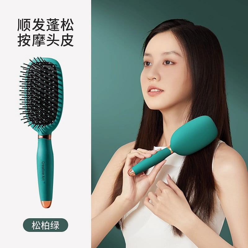 Air cushion comb green air bag comb home scalp mas 1 each