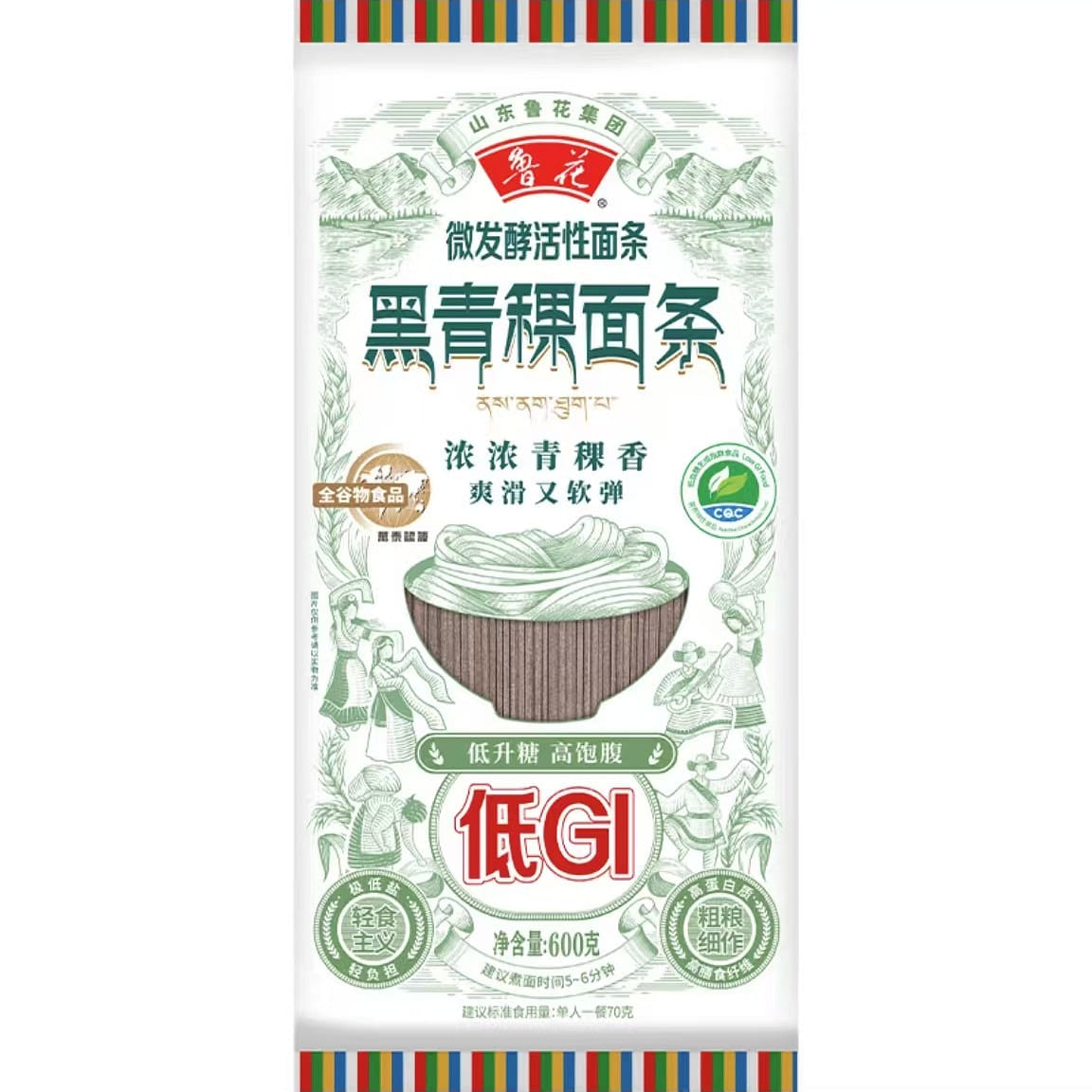 Luhua black barley noodles low GI grain flavor noo 600 그램