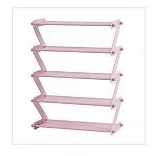 Pink-Foldable Shoe Rack,Small and Simple Shoe Rack, 4 Tires 1 count