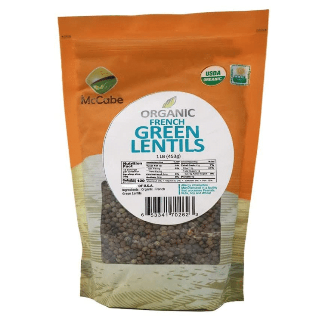 McCabe Organic French Green Lentils, 1-Pound, USDA Certified Organic 1 ปอนด์