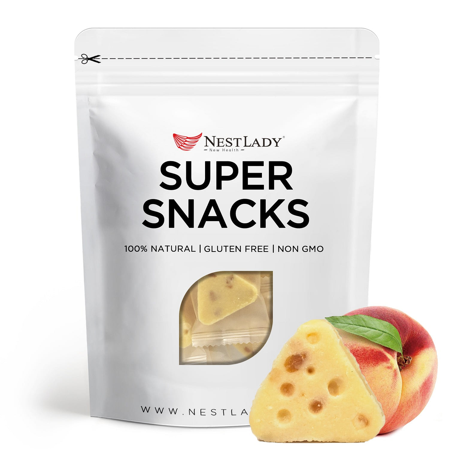 NESTLADY 황도 맛의 삼각 치즈 블록 15 개입