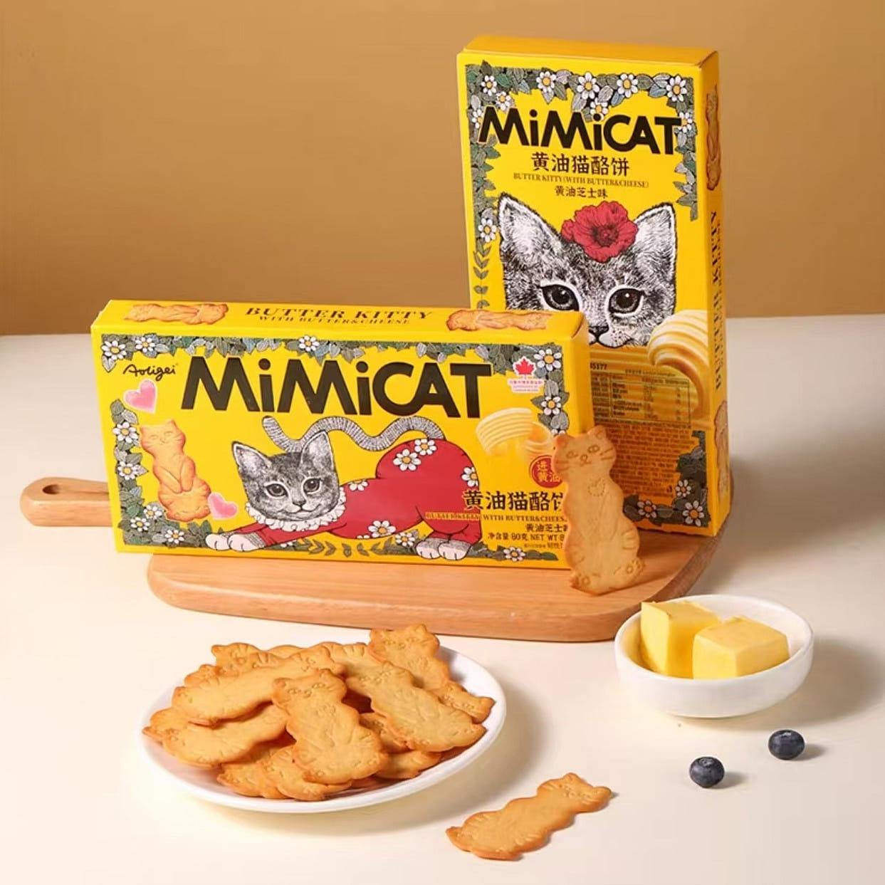 Butter Cheese Cat Cheese Cookies 80g*1 box 80 그램