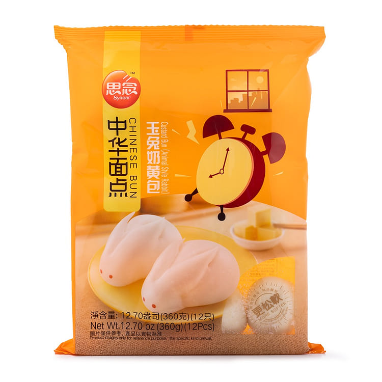 Get Synear Rabbit-Shaped Custard Buns, Frozen Delivered
