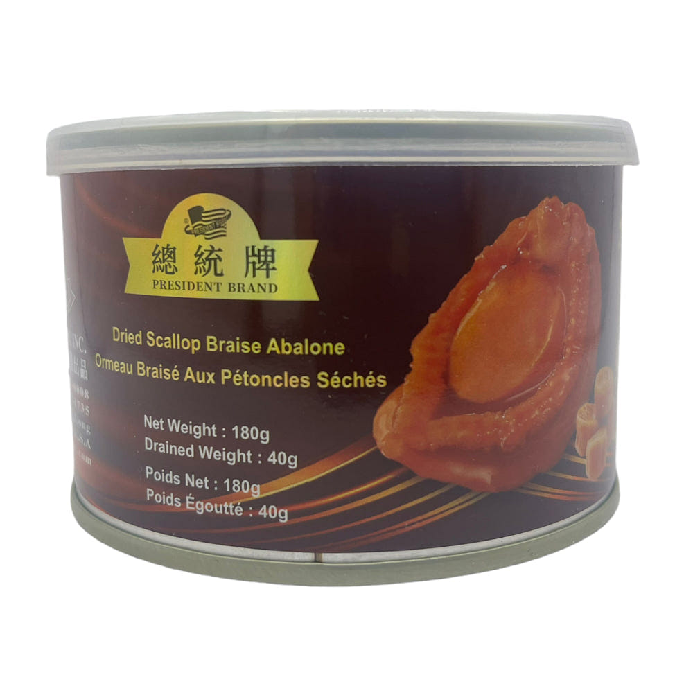 President Brand Canned Dried Scallop Braise Abalone Net Weight 180g 1 กระป๋อง