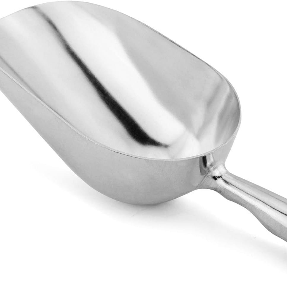 One-Piece Cast Sliver Aluminum Round Bottom Bar Ice Flour Utility Scoop,16 Inch 1 개입