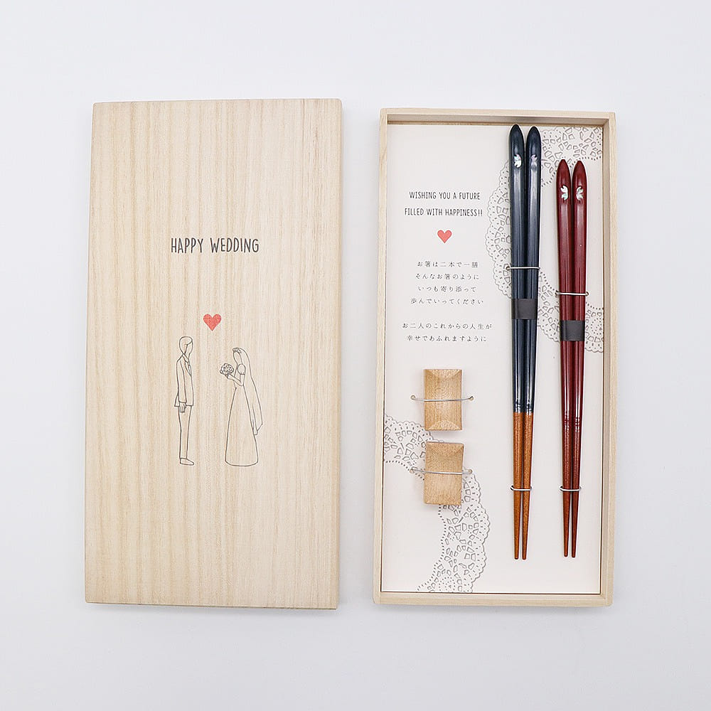 Japanese Chopsticks - Happy Wedding with Chopstick Rest | Hyozaemon 1 개