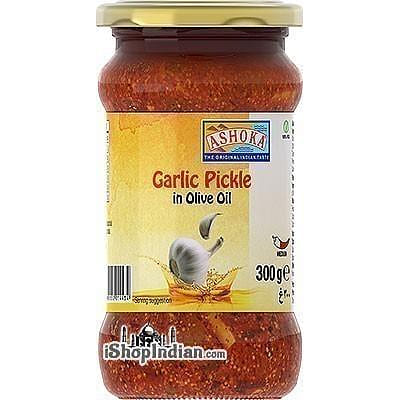 Ashoka Garlic Pickle in Olive Oil, 10.5 oz bottle 10.5 온스