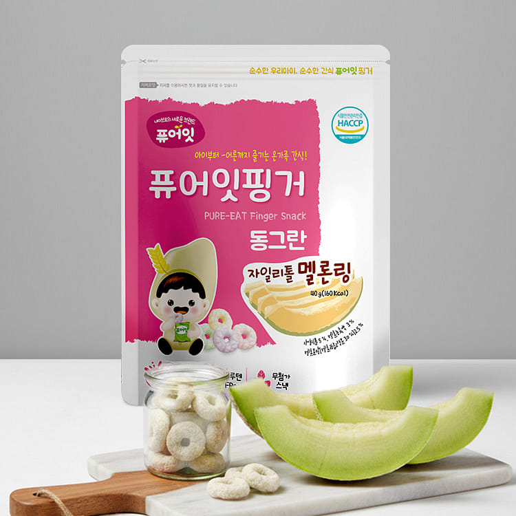 핑거 동그란 자일리톨 과일링 - 멜론 40 그램