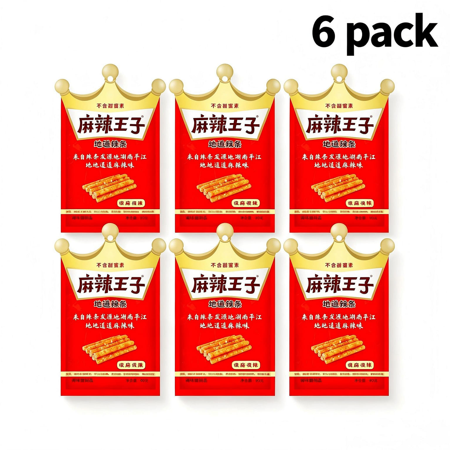 Mala Extra Spicy Latiao - Wheat Snack Sticks 6pc 1 each