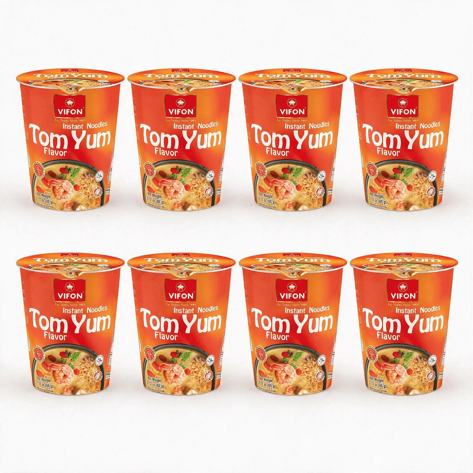[8-CUP] VIFON Tom Yum Flavor Instant Noodle Cup 2.12 oz*8 pack