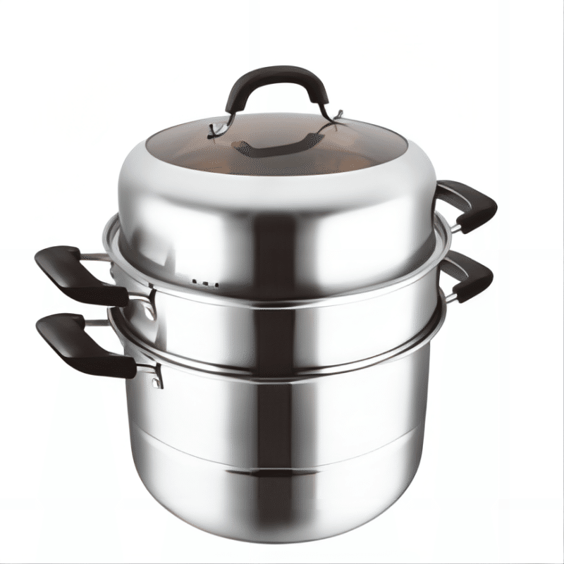 Qing Exhibition 32cm Outer Diameter Triple Bottom Steaming and Cooking Pot 1 count