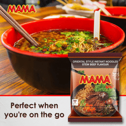 MAMA Noodles Beef Stew Instant Spicy Noodles Delicious Thai Flavors pack of 30 1 each