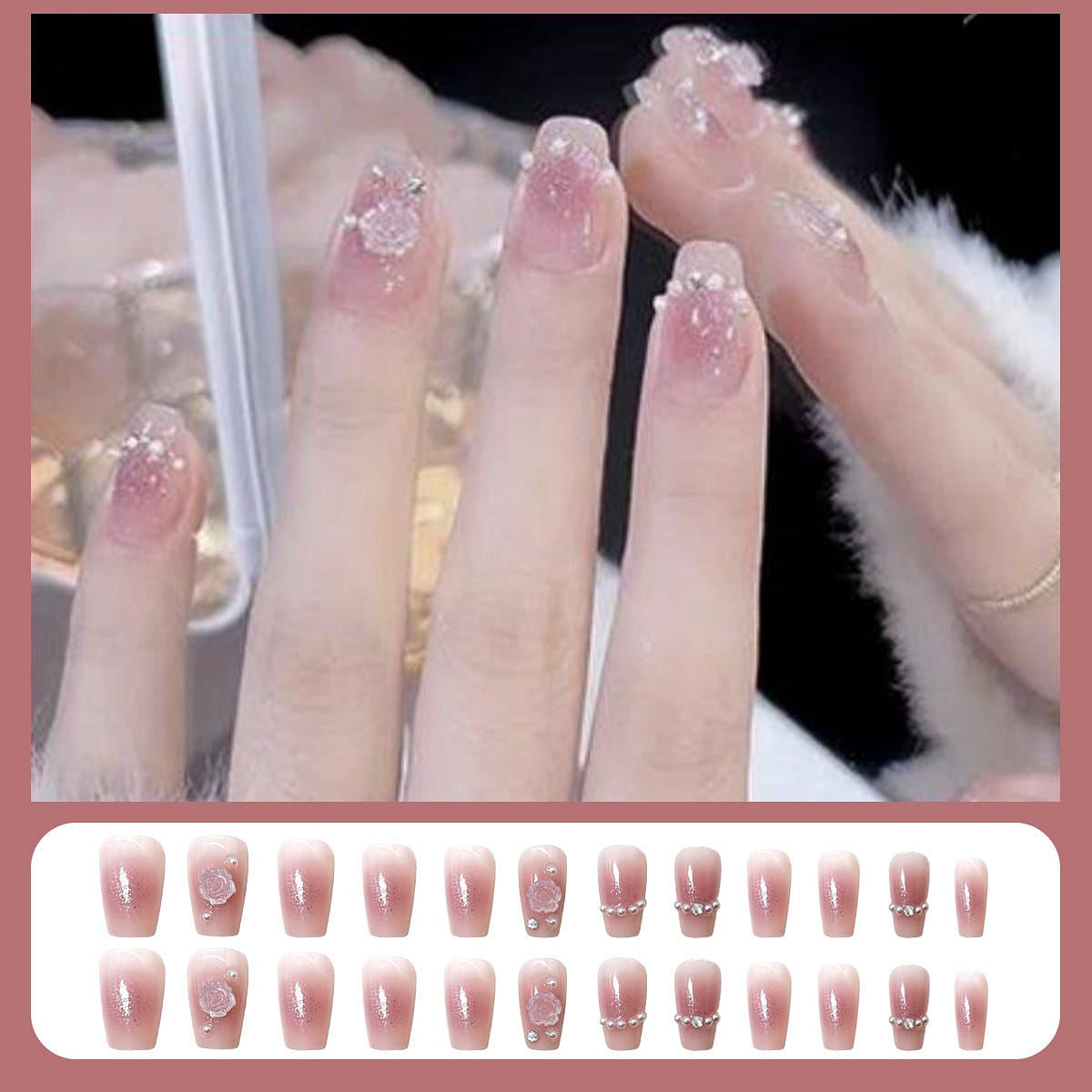 Hot Search For The Same A Wearable Nail Plate 24PC/Box Shy Girl 1 개
