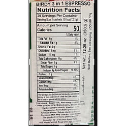 Birdy Instant Coffee Strong 3-in-1 Espresso 12.28 oz