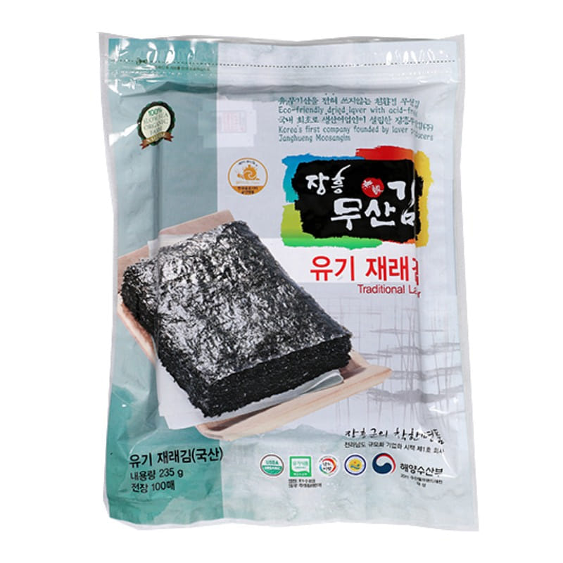 Jangheung Musan Acid-free Organic Traditional Laver (Full Sheets, 100 Sheets) 235 กรัม