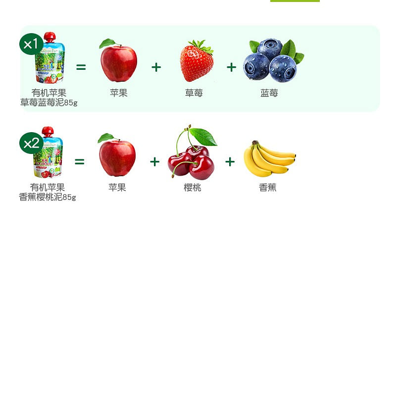 爷爷的农场 婴幼儿果泥初尝3袋装,90g/袋 3 箱