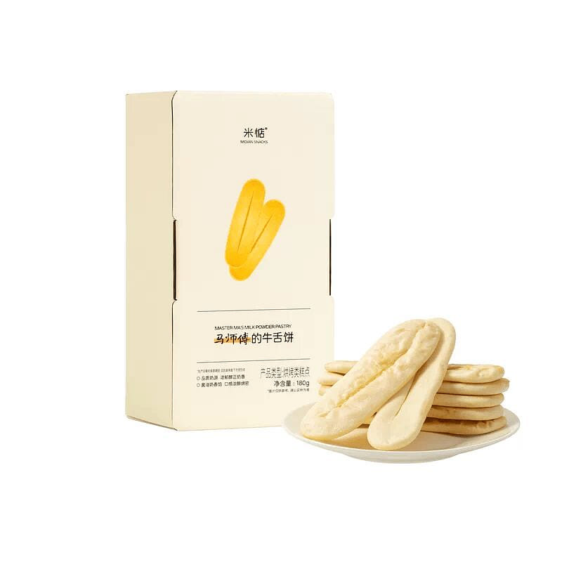 MiDian Soft and Chewy Milky Cow Tongue Pastry 180g 180 g