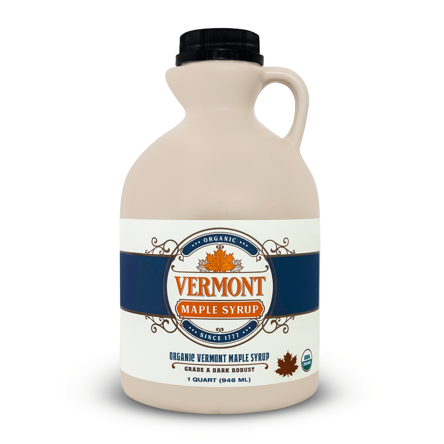 Dark Organic Vermont Maple Syrup - Jug 32 oz - quart / Single 47.58 盎司