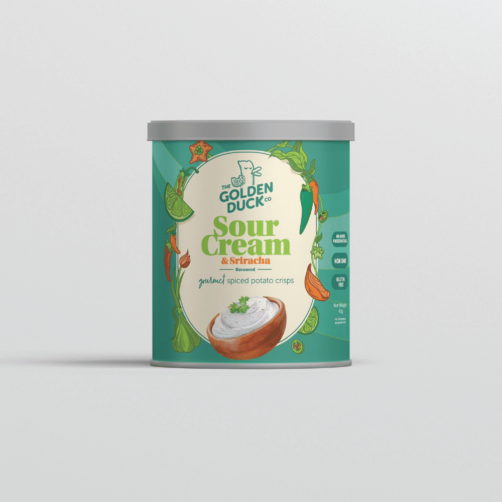 THE GOLDEN DUCK Gourmet Spiced Potato Crisps Sour Cream & Sriracha Flv 45g 1 개