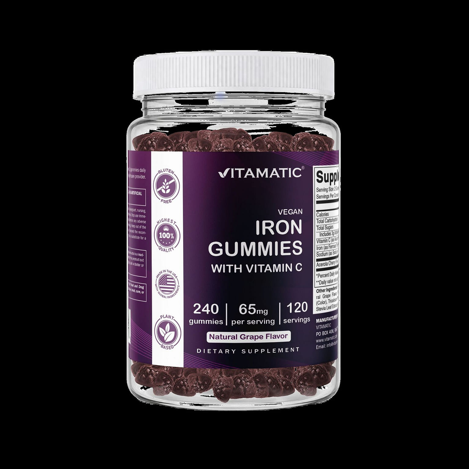 Iron 65 mg Gummies Supplement- 240 Gummies 1 개