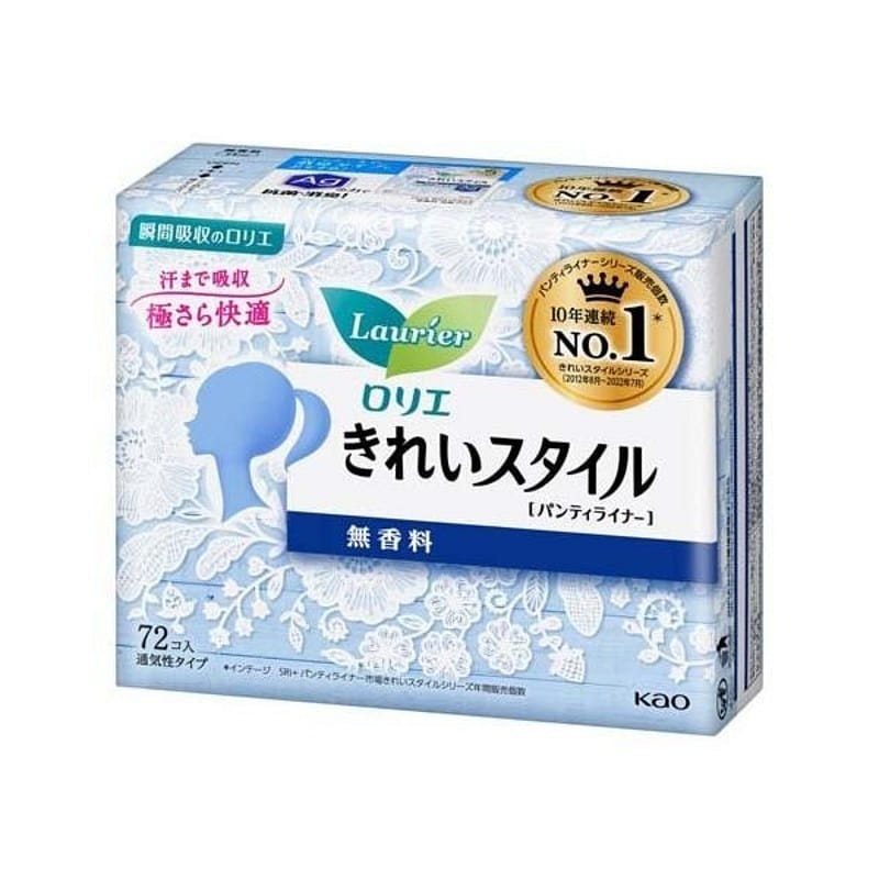 Kao Laurier Pantyliner Unscented (72 Pads) 72 개