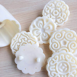 Baking Tools Ice Skin Mid-Autumn Round Pastry Mold Hand Pressure Mooncake Mold 1 count