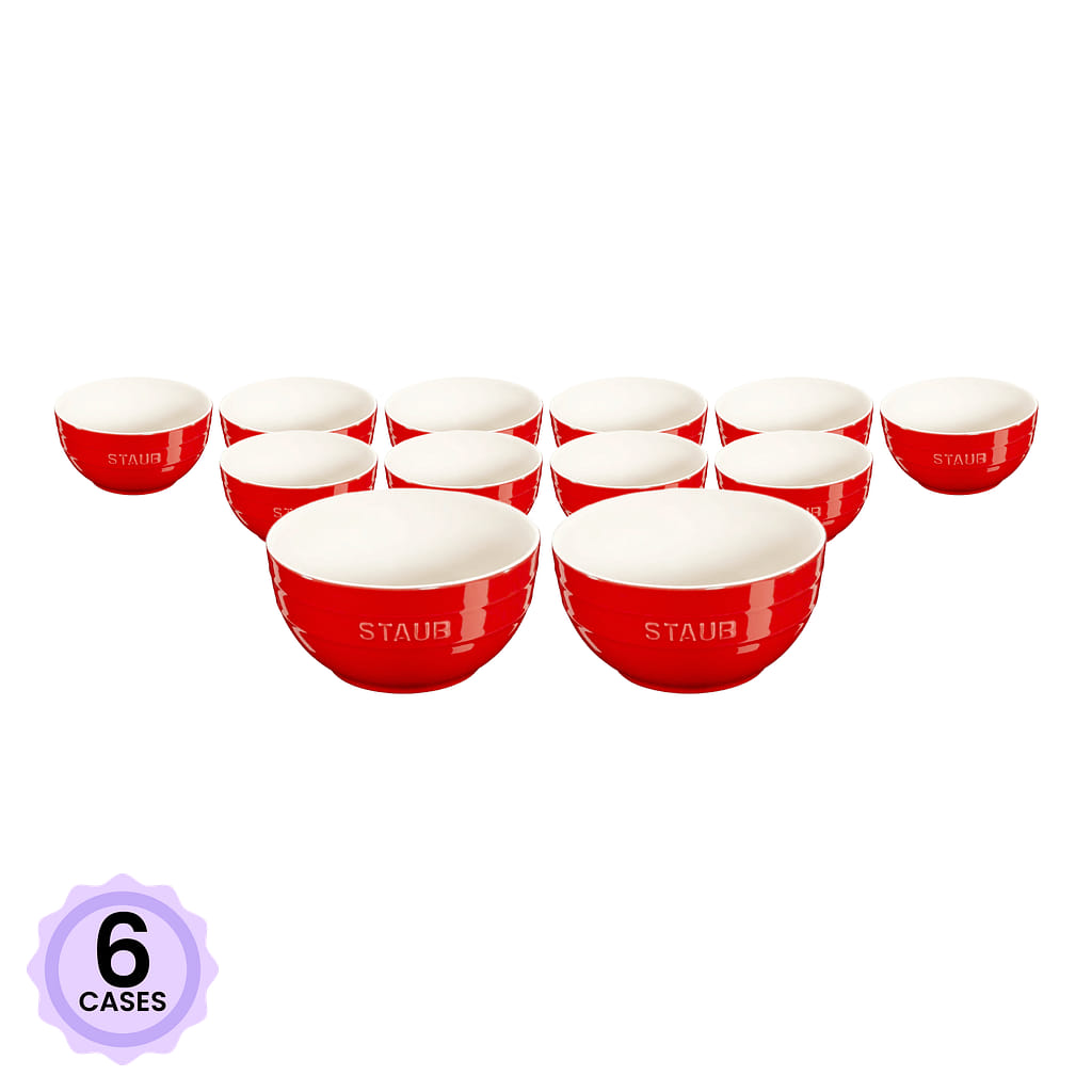 Staub Large Universal Bowl Set, Cherry Red 2pcs 1 each*6 case