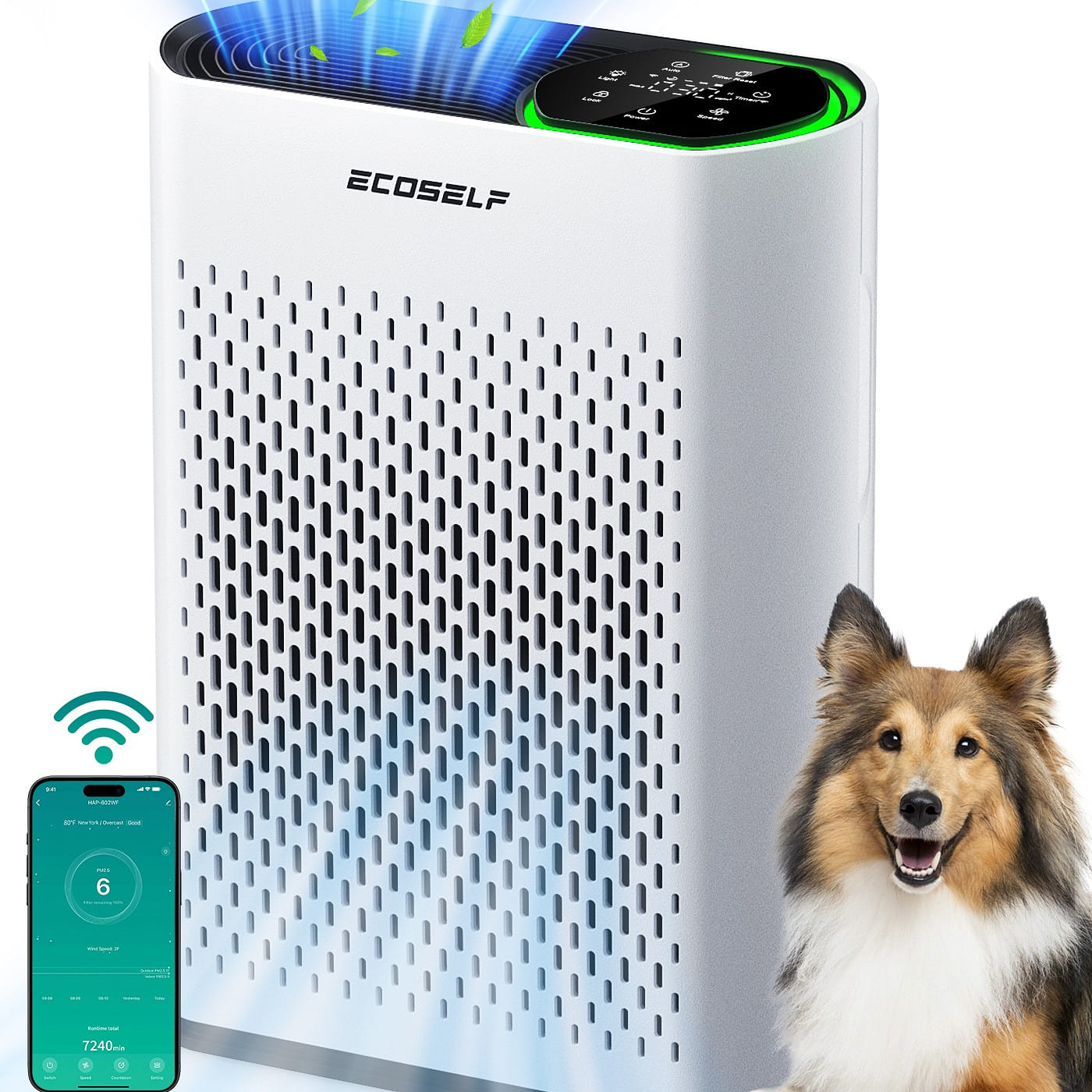 ECOSELF air purifier with air quality monitor 6.6 ปอนด์
