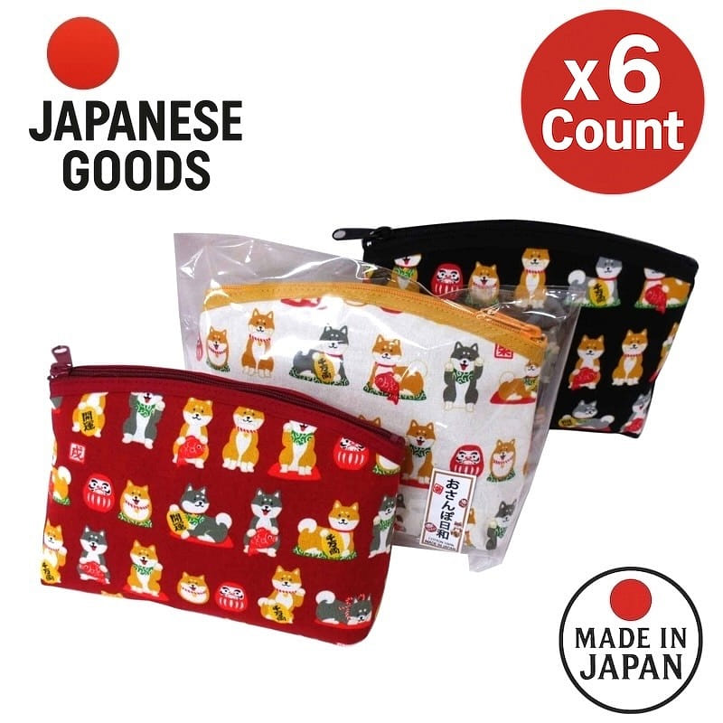 Osanpo Biyori ShibaInu Pouch 3Colors Made in Japan 1 다발