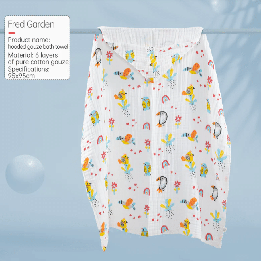 Bebetour Muslin Hooded Cotton Towel  95cm*95cm - Garden 1 개