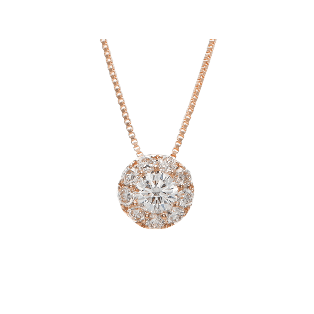 malvaceae K18PG Surrounding Diamond Necklace 40cm