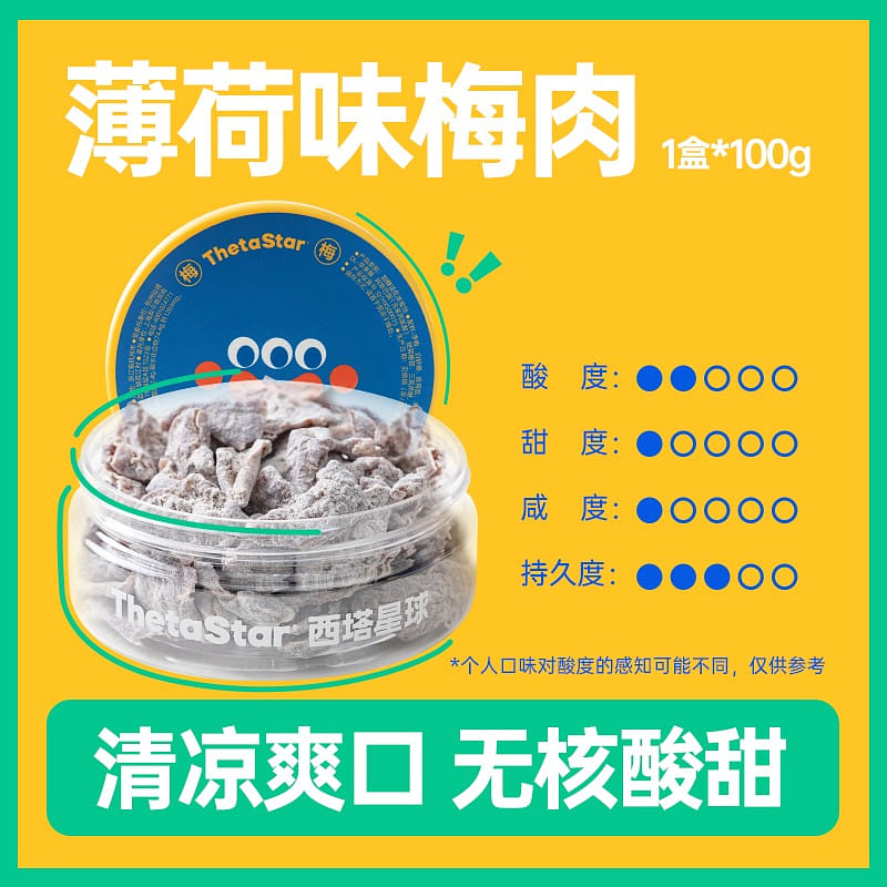 Mint-flavored preserved plum meat from Xita Planet 100 그램