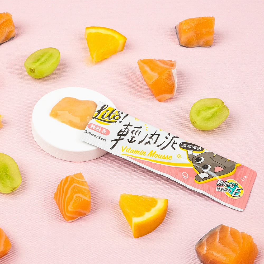 *Pet Treats*LitoMon- Litö! Vitamin Mousse, Salmon Flavor with Vitamin E(1 tube) 10 グラム