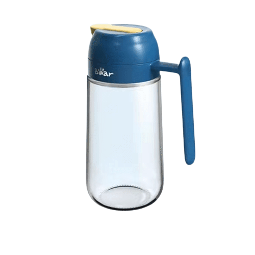 Bear Glass Leak-proof Oil Jar Soy Sauce Bottle Seasoning Bottle Blue 1 ส่วน